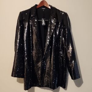 Express Black Sequin Blazer for Special Occasions